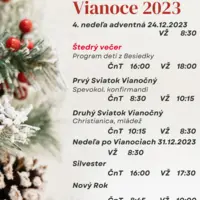 Služby Božie počas vianočných sviatkov 2023